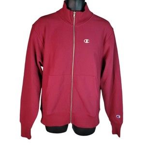 Champion Mens Size Small Sweatshirt Shirt Jacket Long Sleeve Zip Up Red New!